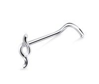 Cool Design Silver Curved Nose Stud NSKB-384